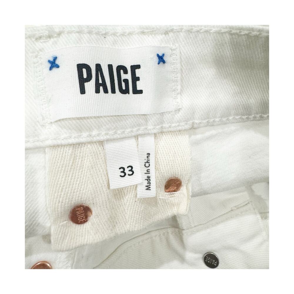 Paige Cindy High Rise Straight Leg Jeans Tonal Ecru White Size 33 NWT - Picture 10 of 12